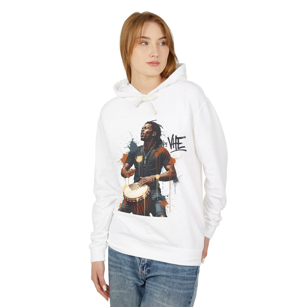 Badass Vibes Hoodie — Drummer Skull Graphic Pullover