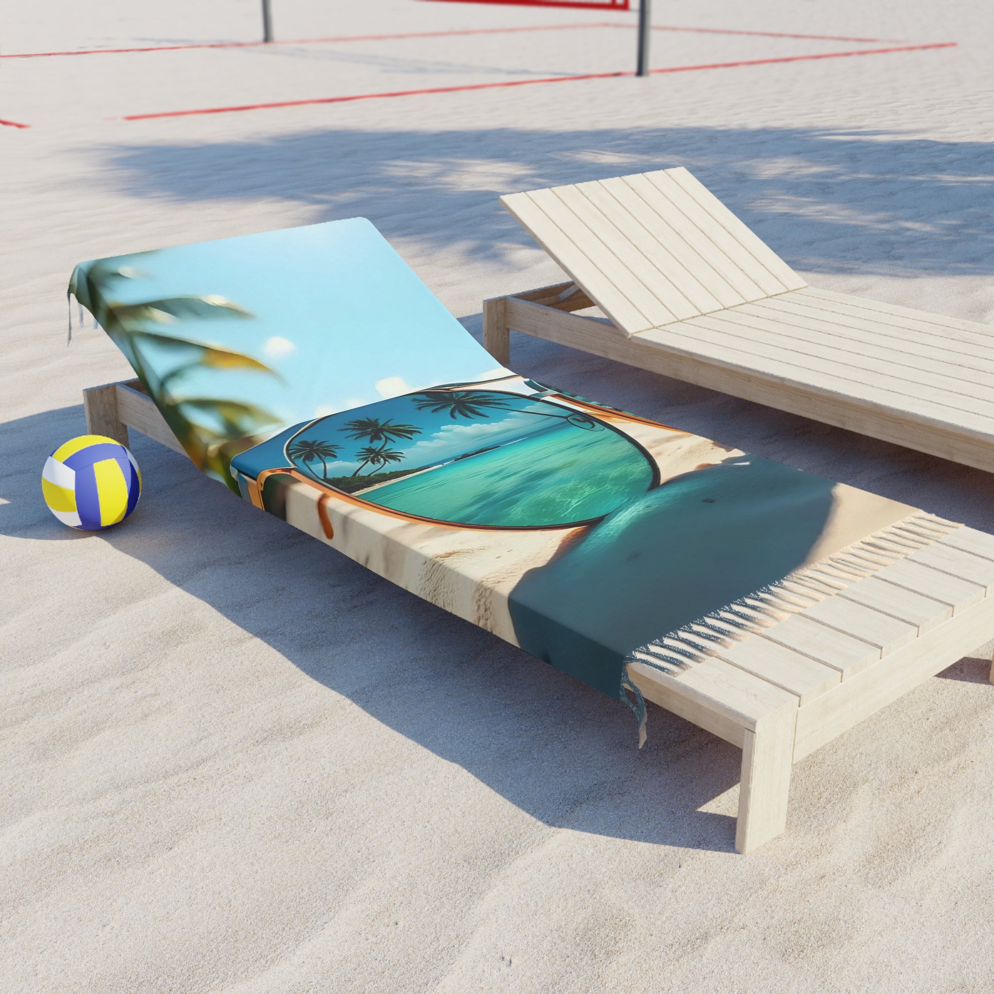 Boho Beach Towel — Tropical Sunglasses Palm Tree Print