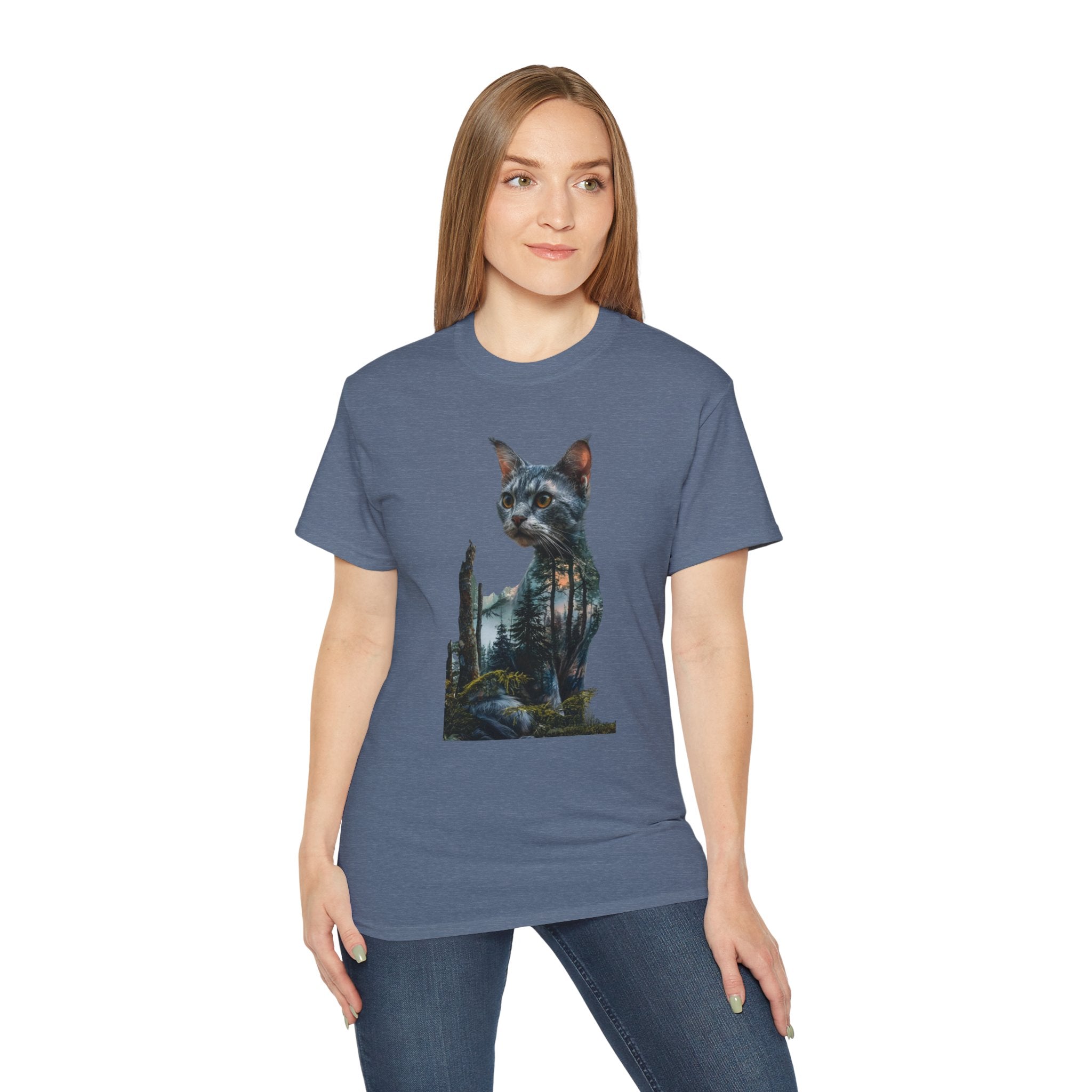 Cat Silhouette T-Shirt — Double Exposure Wild Africa Graphic Tee