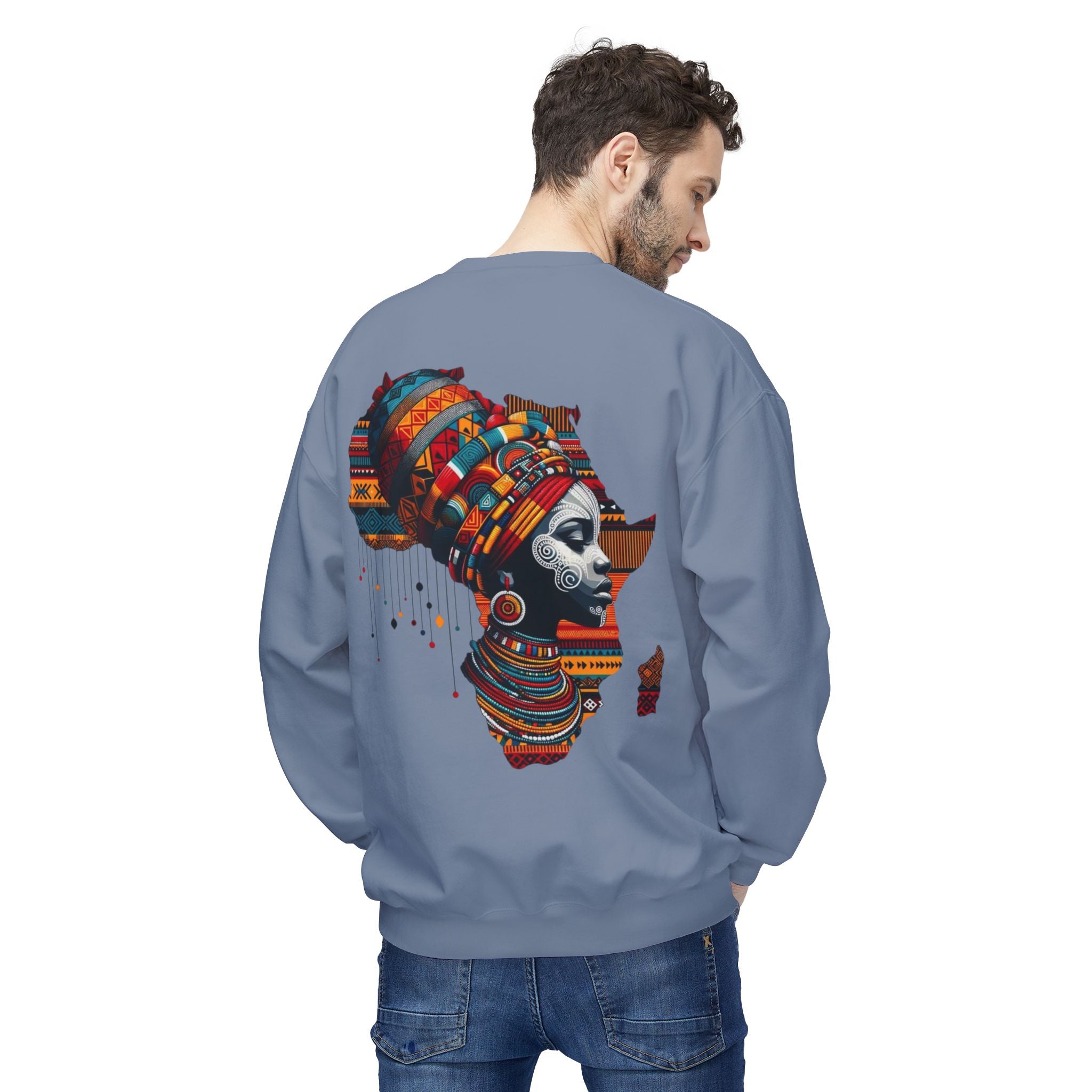 Africa Headwrap Sweatshirt — Afrocentric Tribal Art Crewneck