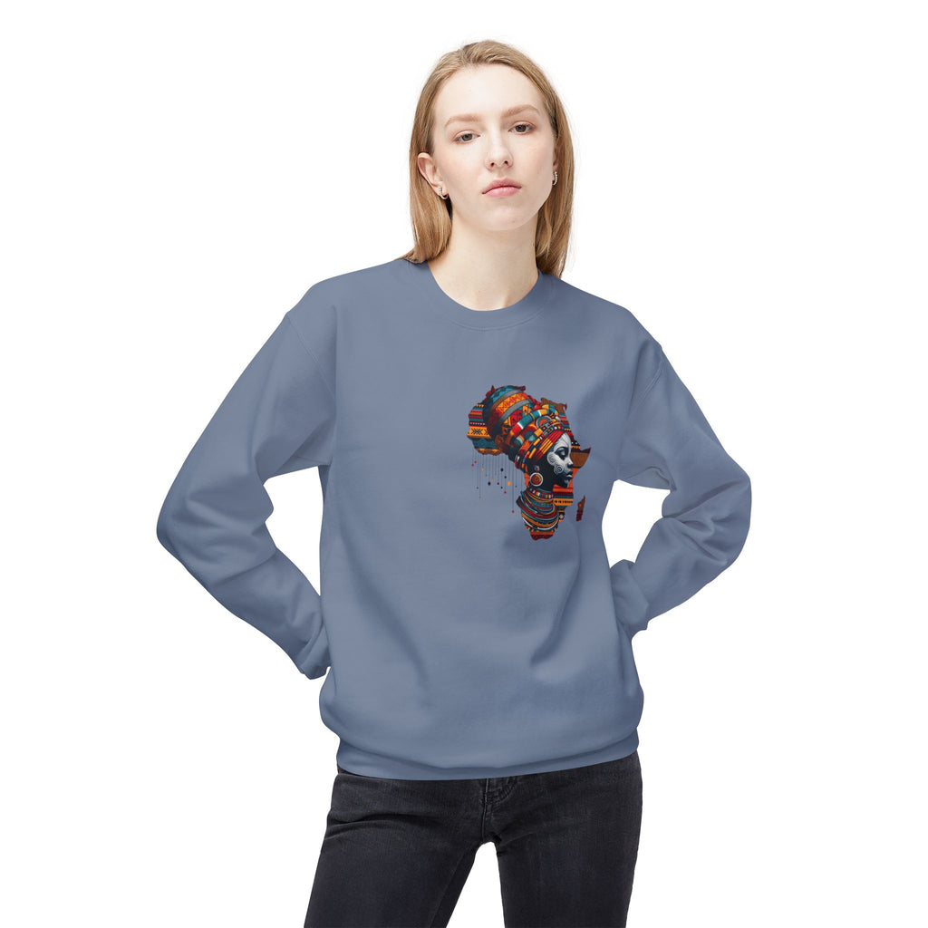 Africa Headwrap Sweatshirt — Afrocentric Tribal Art Crewneck