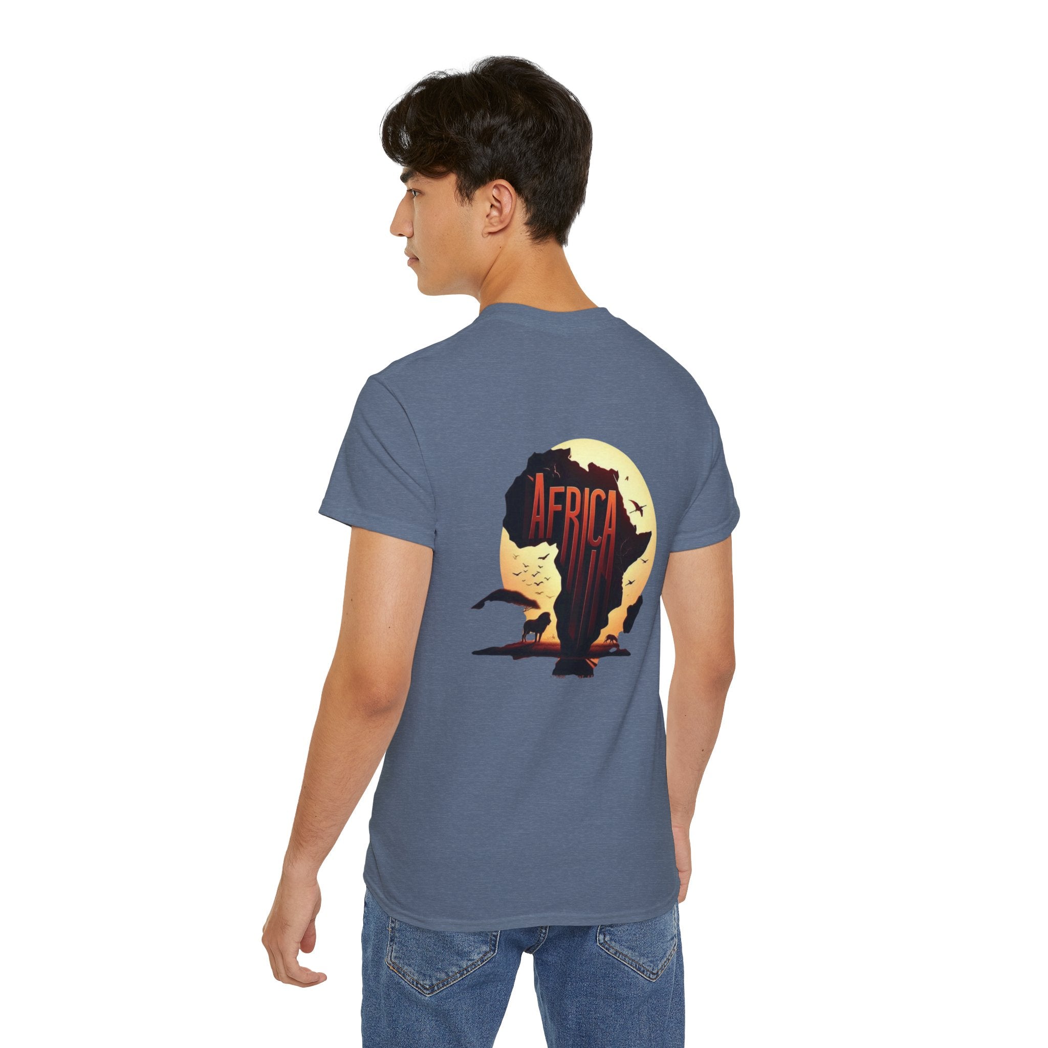 Cat Silhouette T-Shirt — Double Exposure Wild Africa Graphic Tee