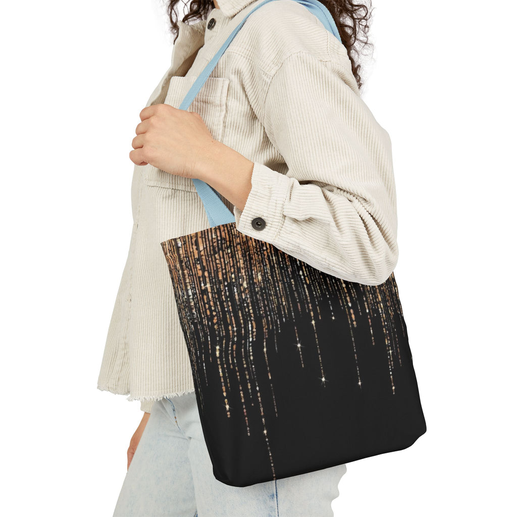 Canvas Tote — Gold Sparkle Drip Design