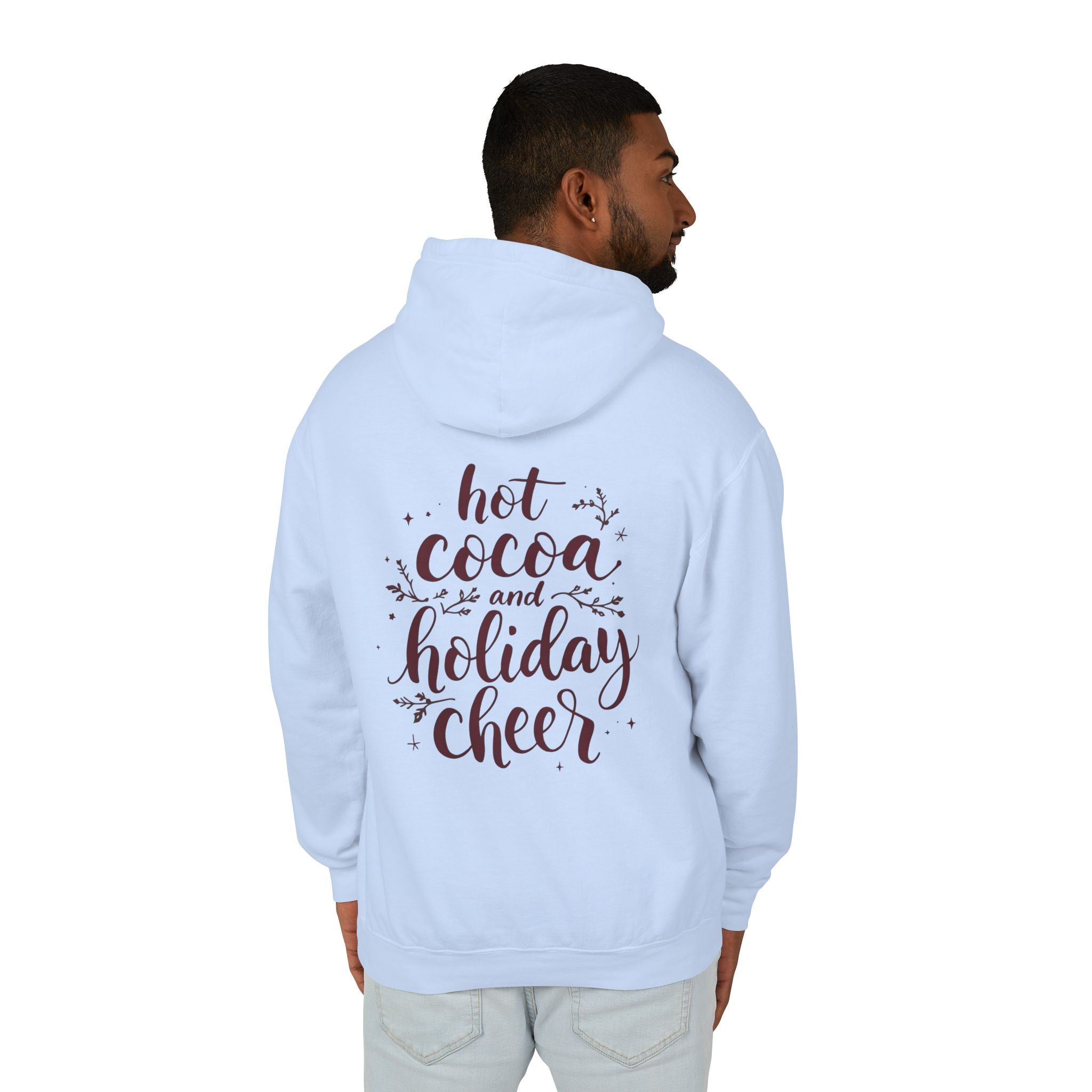 Holiday Cheer Hoodie — "Hot Cocoa and Holiday Cheer" Lightweight Pullover