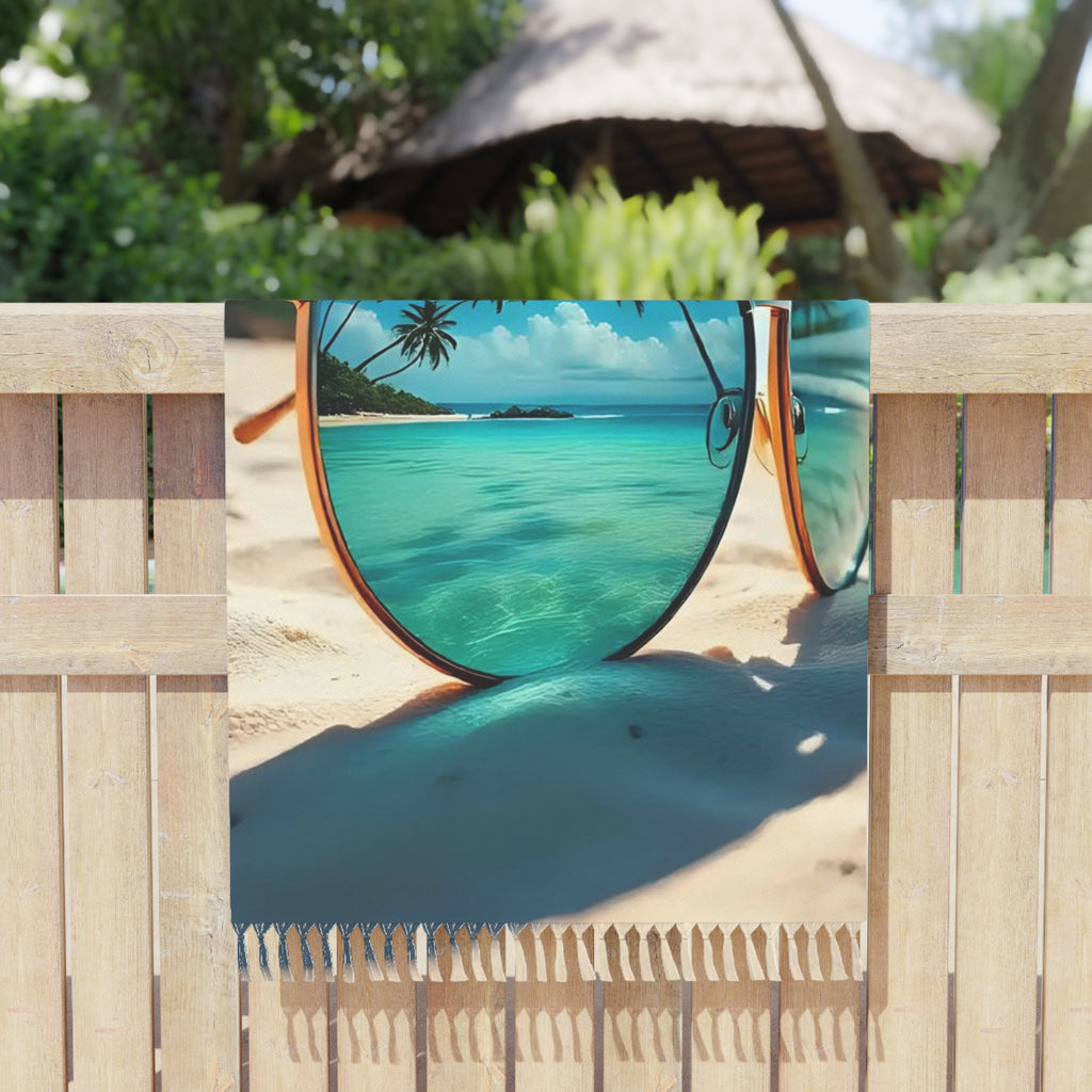 Boho Beach Towel — Tropical Sunglasses Palm Tree Print