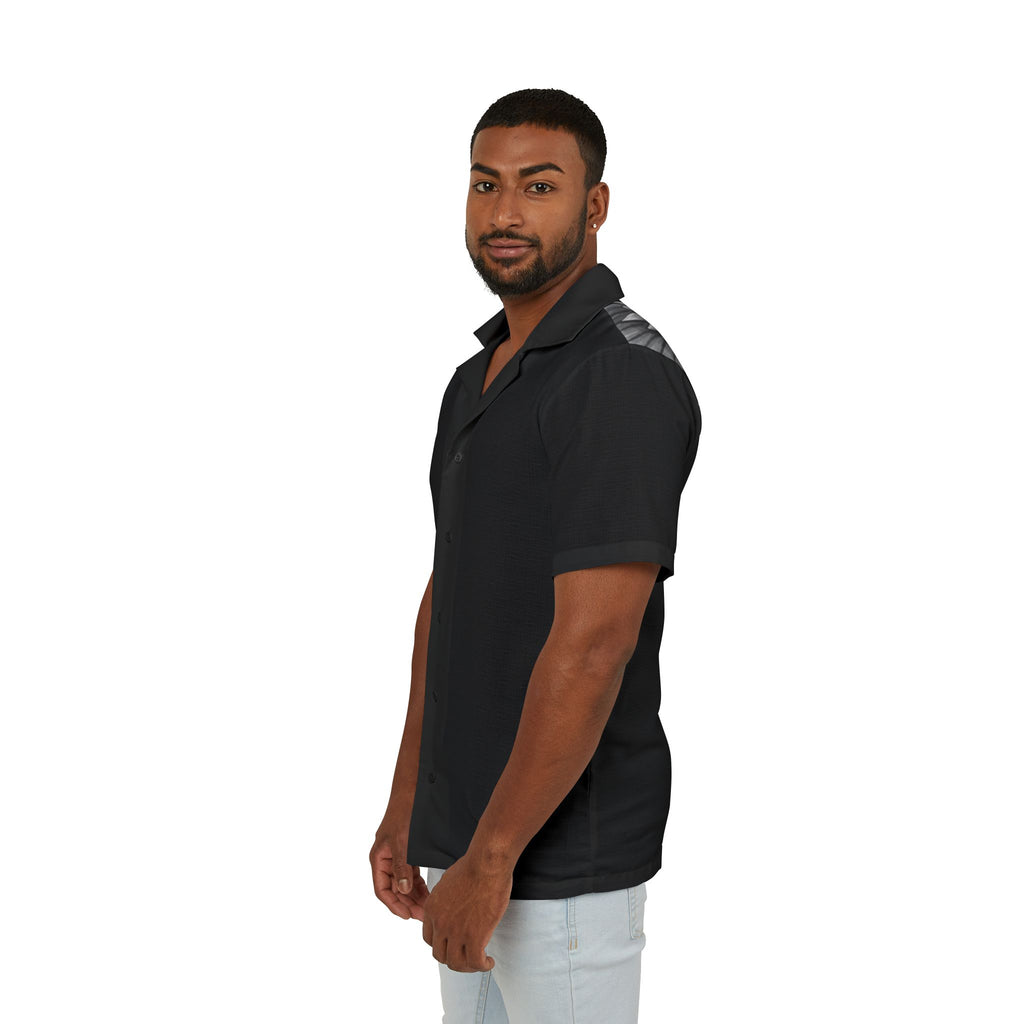 Angel & Demon Hawaiian Camp Shirt — Two-Tone Gothic AOP Button-Up