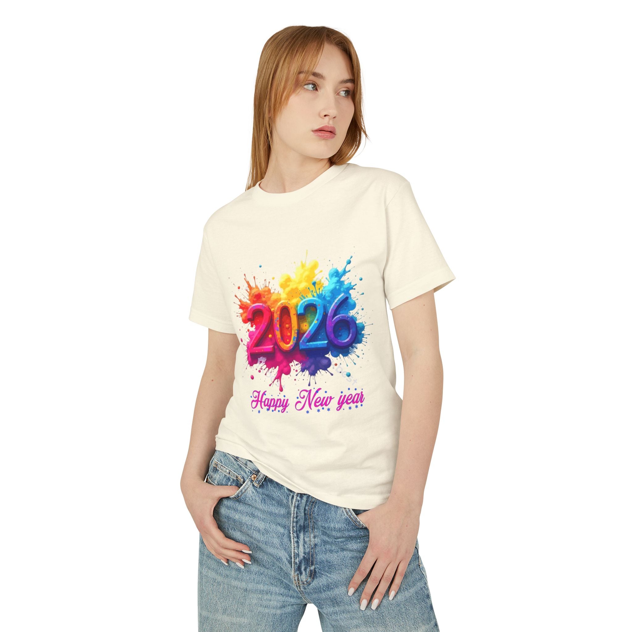 2026 Happy New Year T-Shirt — Colorful Splash Celebration Tee