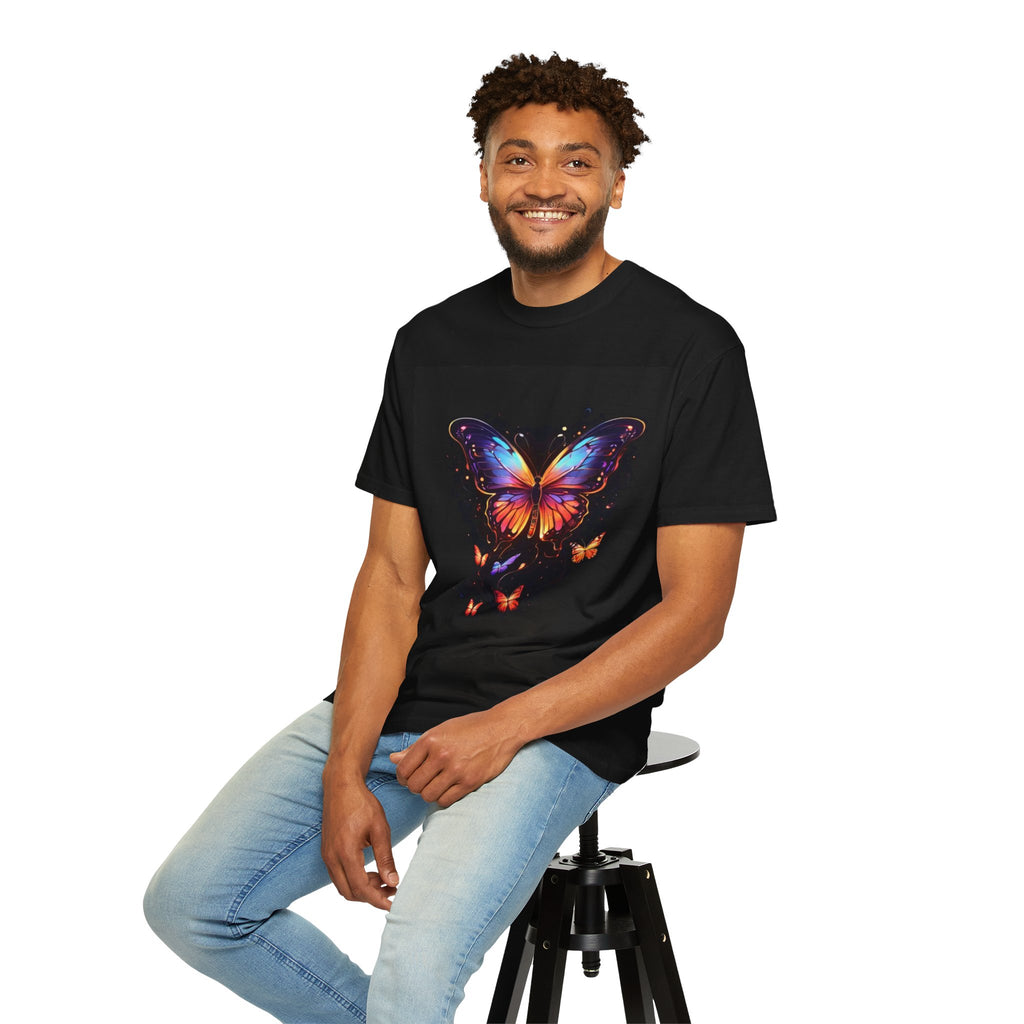 Butterfly Glow Graphic T‑Shirt — Colorful Monarch Design
