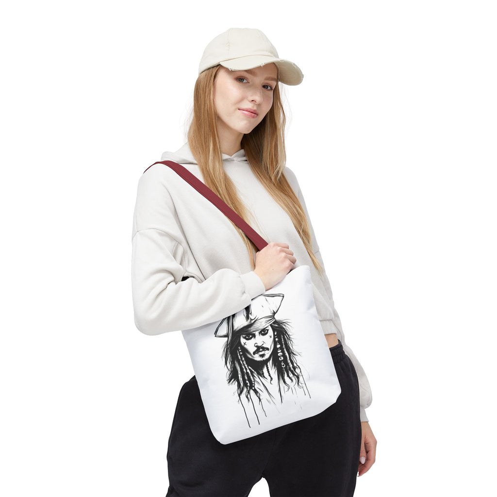 Artistic Pirate Skull Tote Bag — Gothic Sketch Tote for Fans
