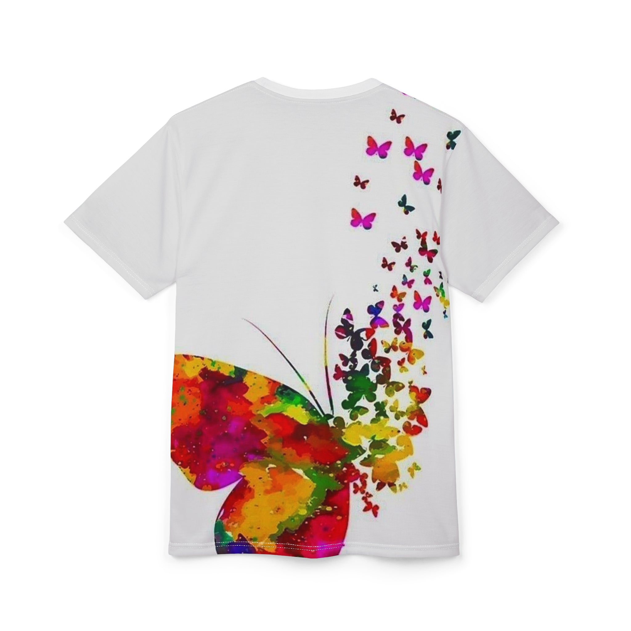 Butterfly Watercolor Tee — Colorful Butterfly Swarm All-Over Print Shirt