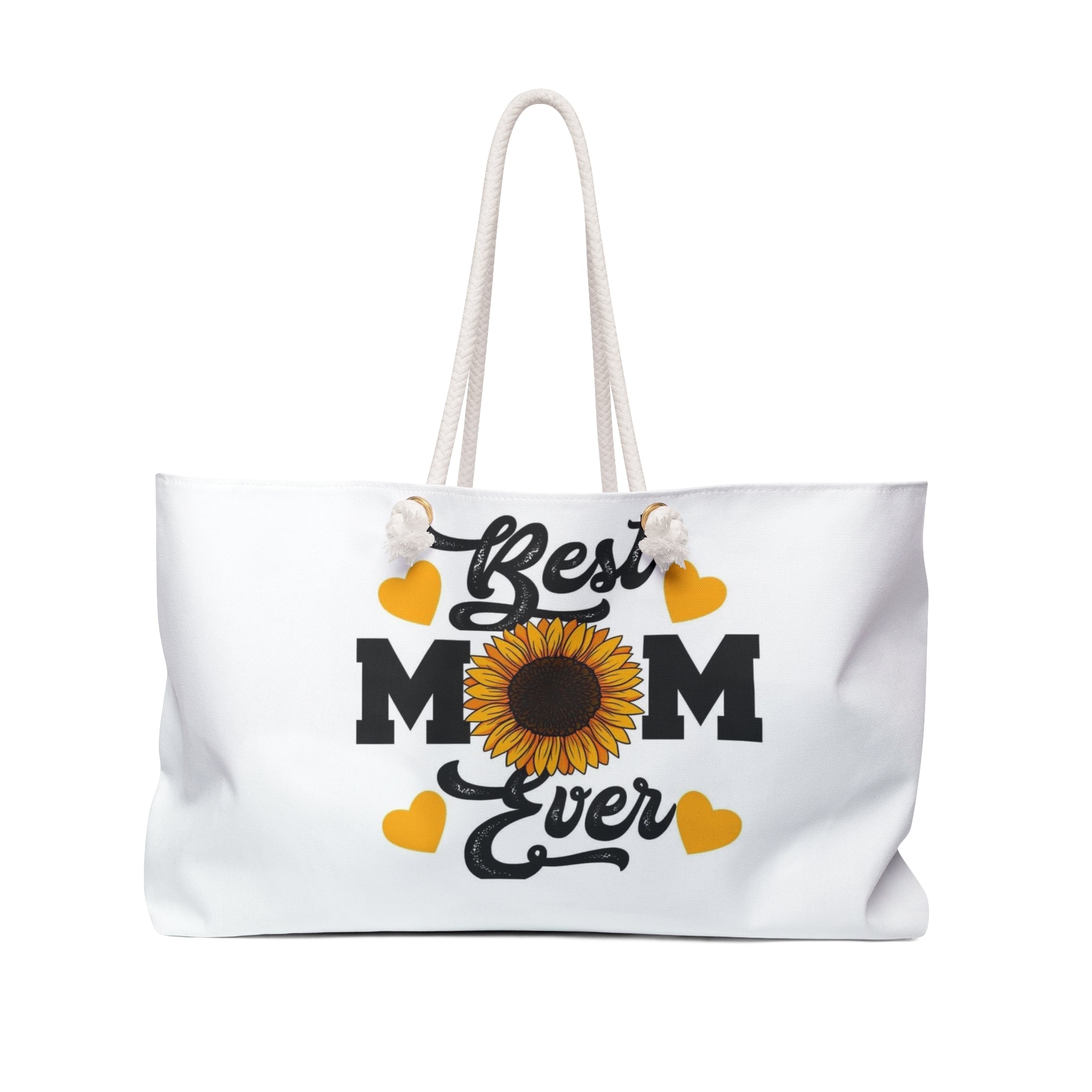 Best Mom Ever Sunflower Weekender Bag — Floral Mother’s Day Travel Tote