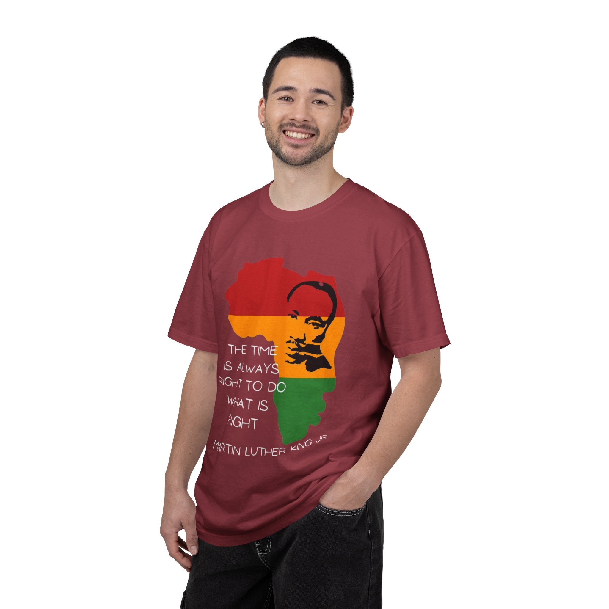 Africa Map RBG Flag T-Shirt — Pan-African Colors with Portrait