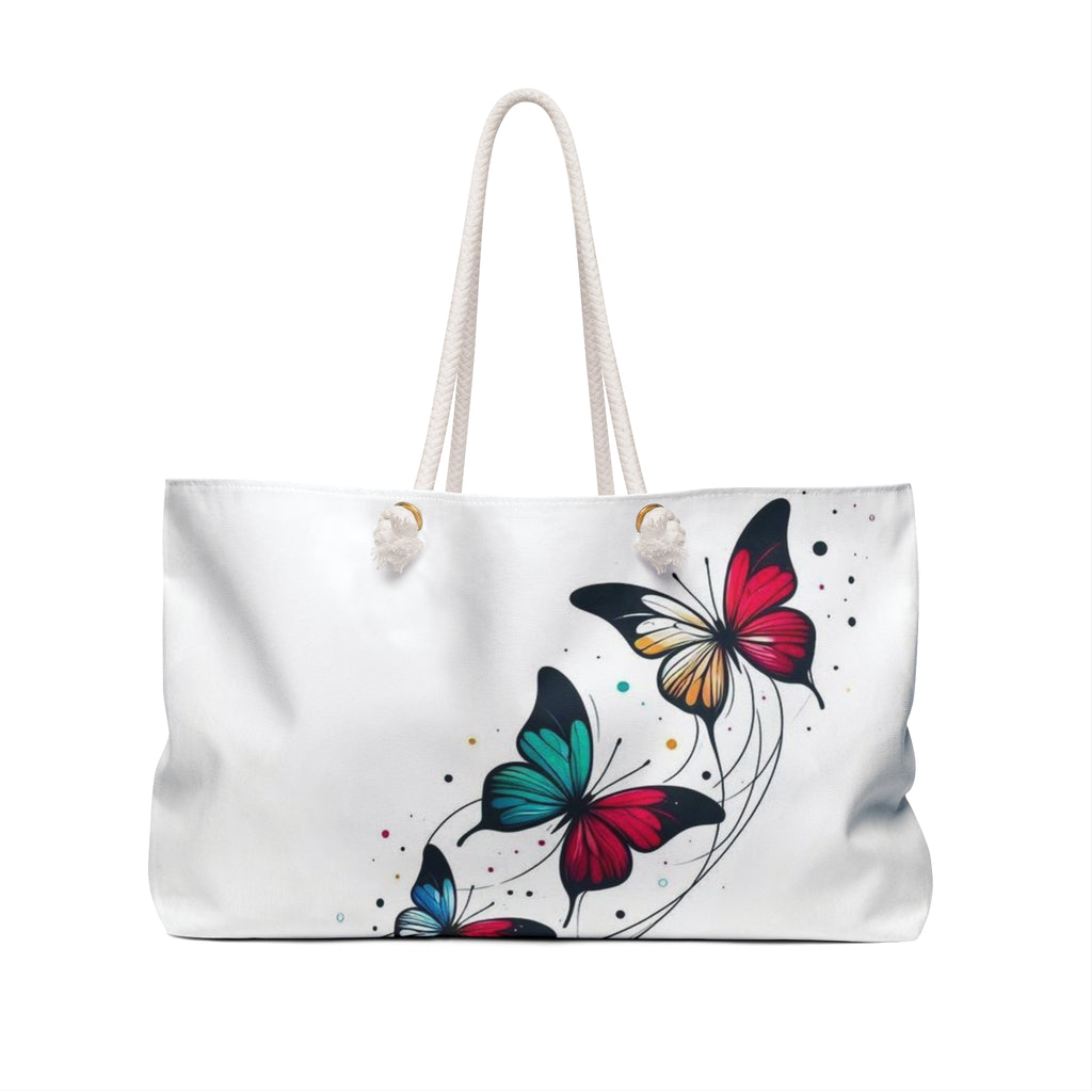 Butterfly Floral Weekender Bag — Colorful Butterfly Travel Tote