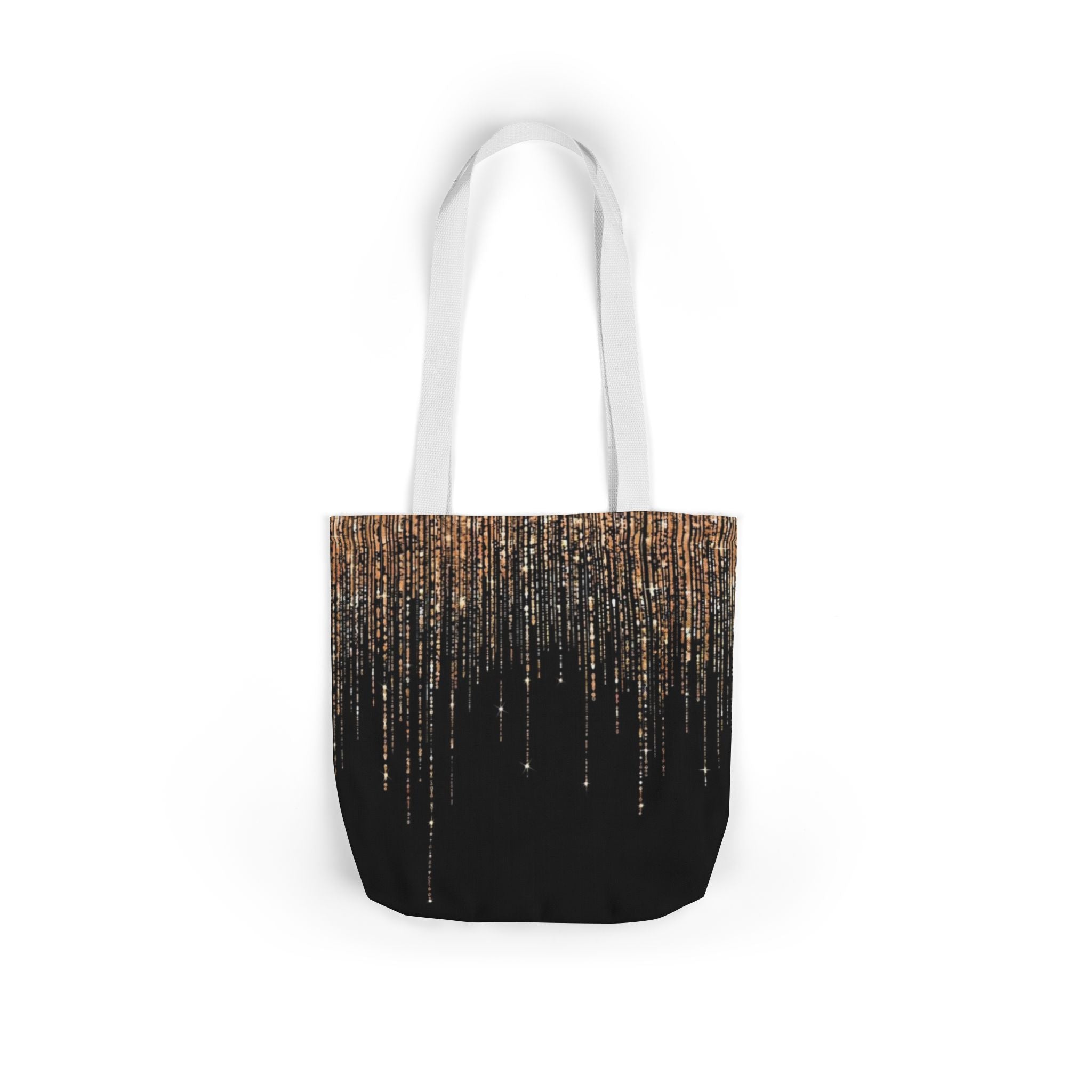 Canvas Tote — Gold Sparkle Drip Design