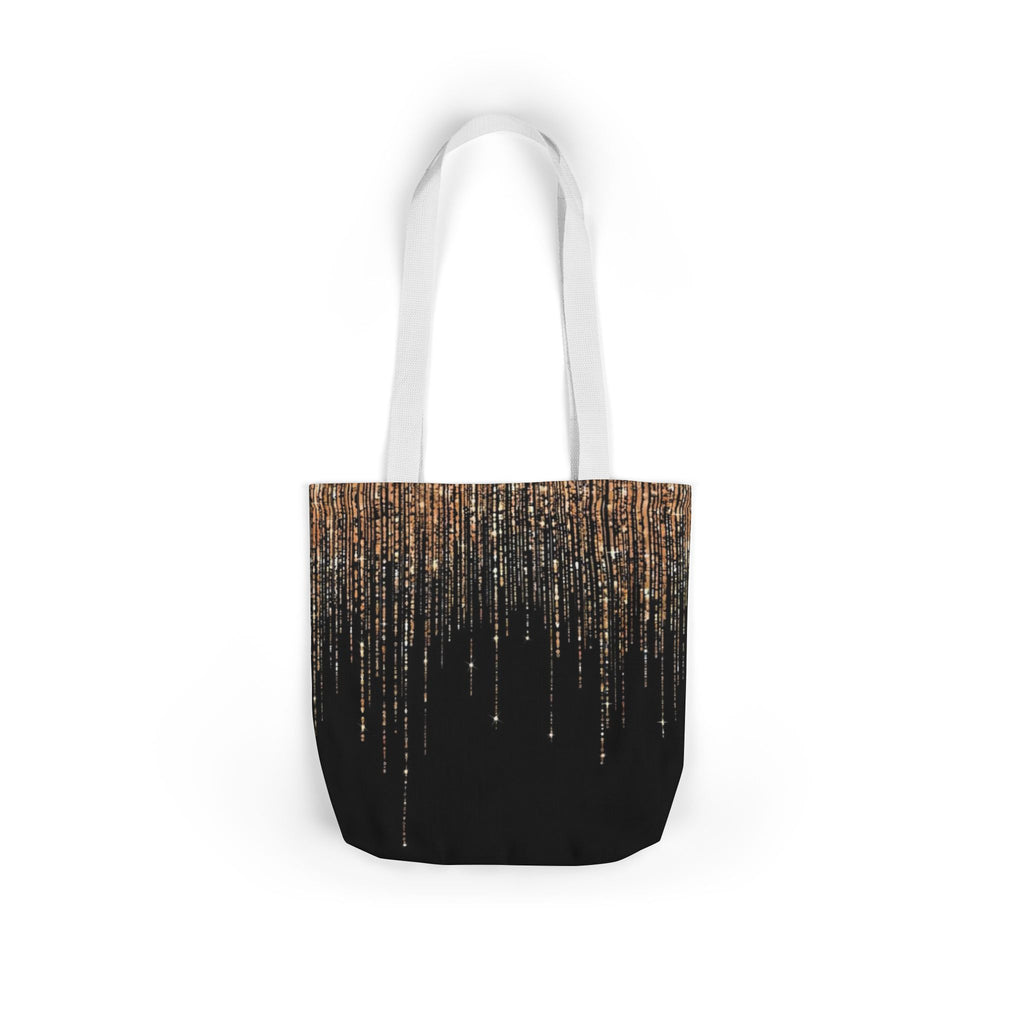 Canvas Tote — Gold Sparkle Drip Design