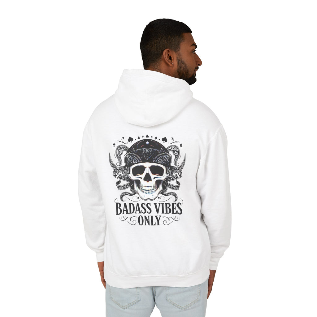 Badass Vibes Hoodie — Drummer Skull Graphic Pullover