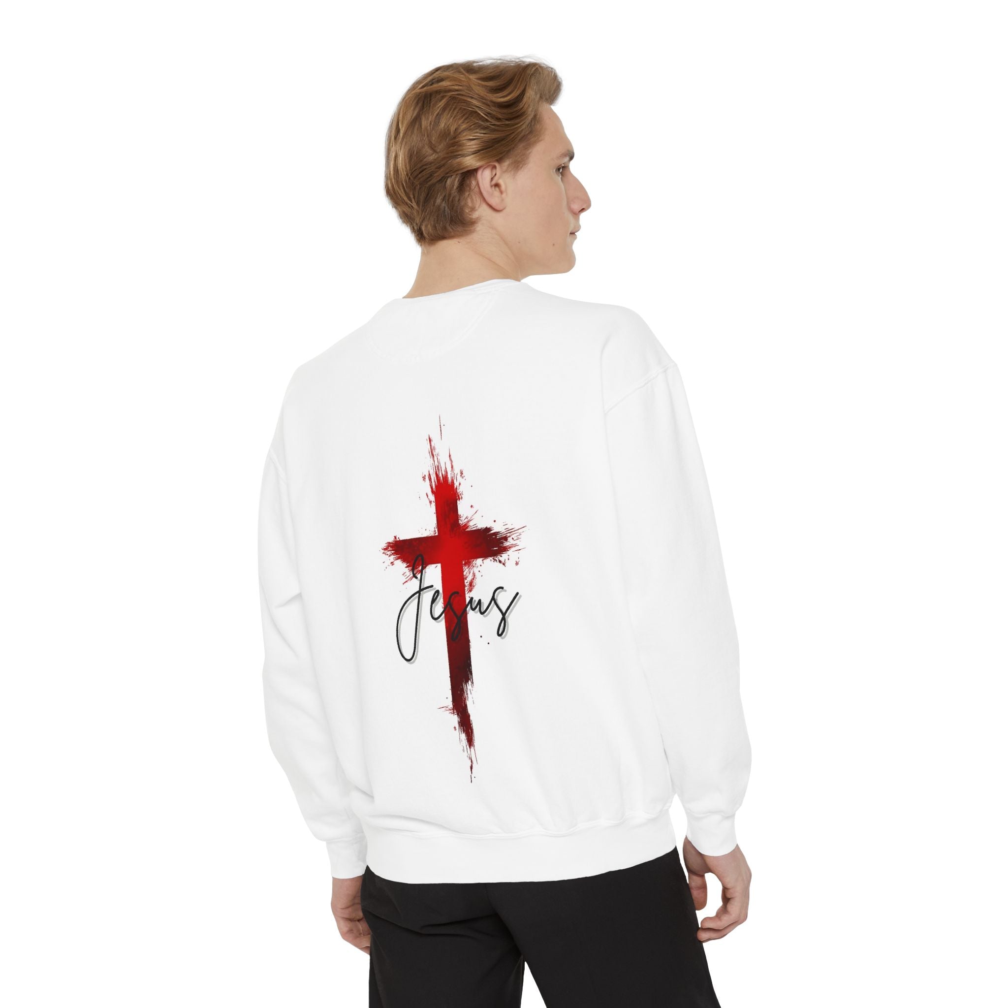 Christian Lion Cross Sweatshirt — Jesus Cross Graphic Pullover