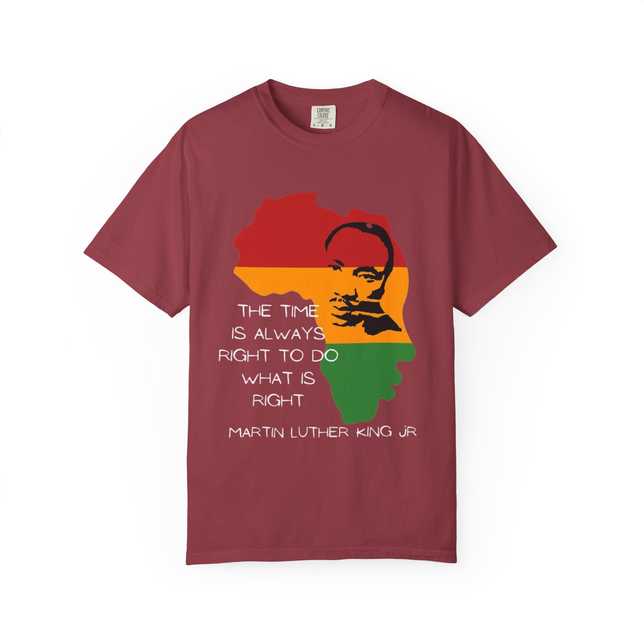Africa Map RBG Flag T-Shirt — Pan-African Colors with Portrait