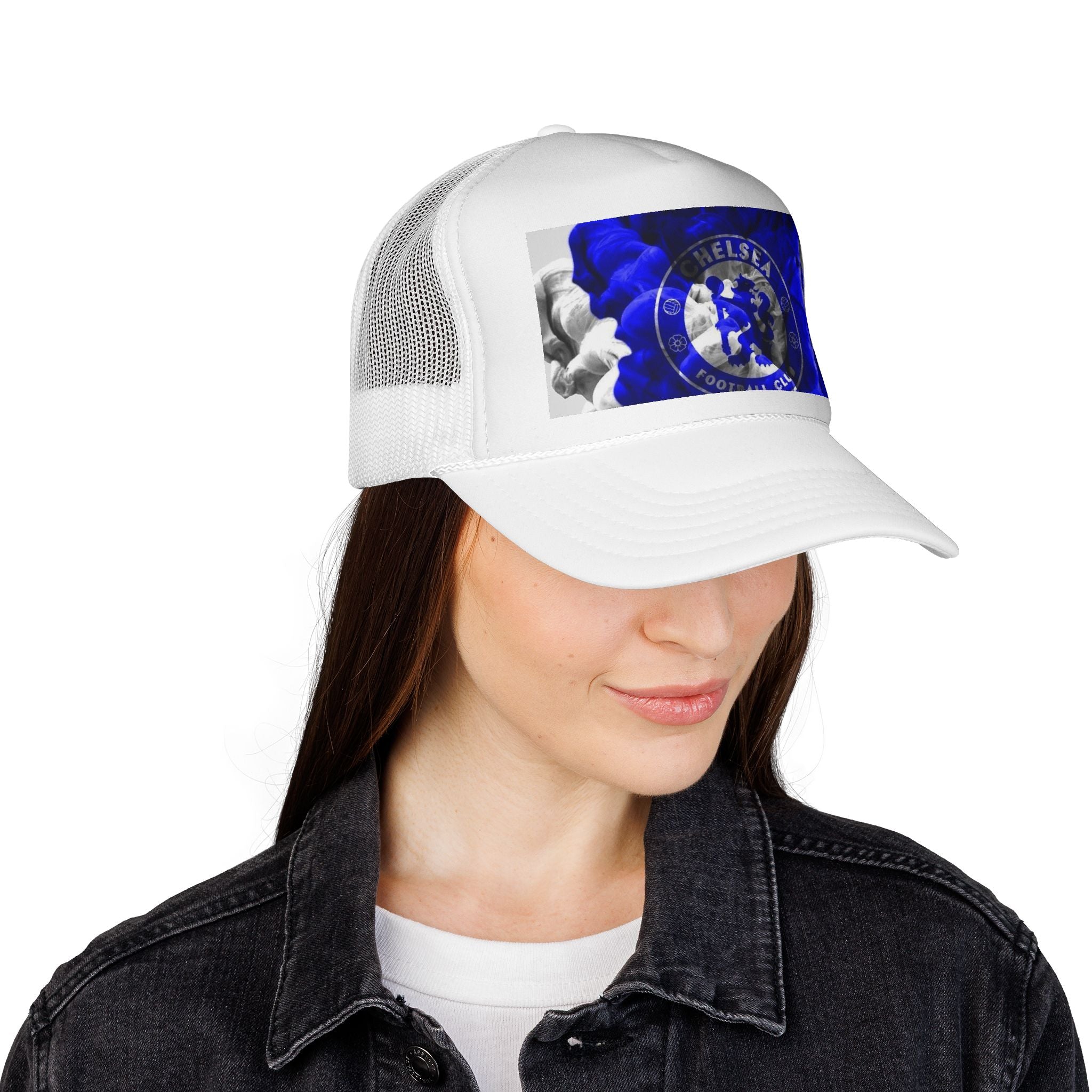 Chelsea FC Blue Smoke Trucker Cap - Football Fan Mesh Hat