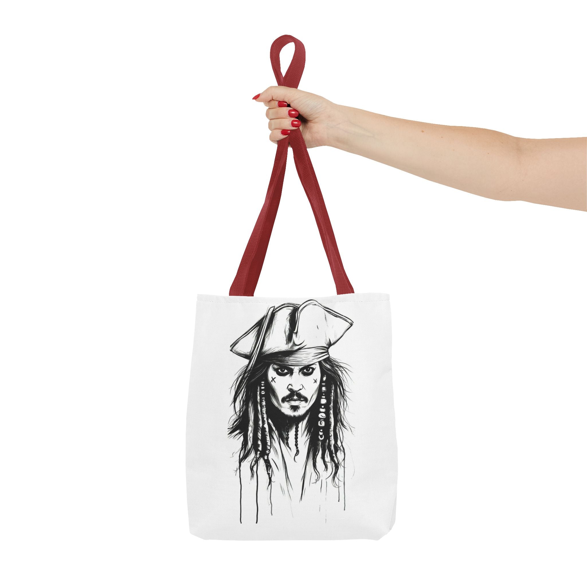 Artistic Pirate Skull Tote Bag — Gothic Sketch Tote for Fans