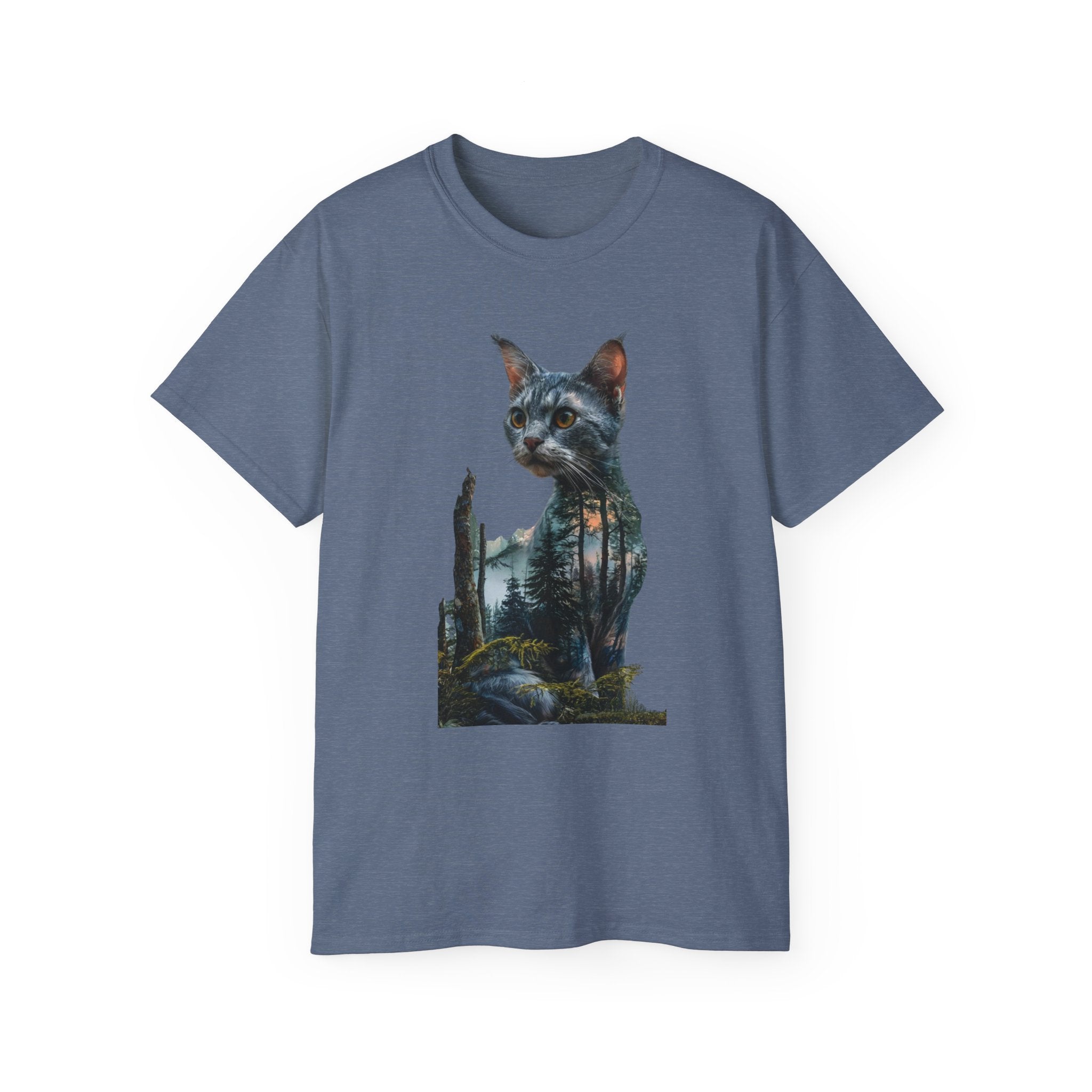 Cat Silhouette T-Shirt — Double Exposure Wild Africa Graphic Tee