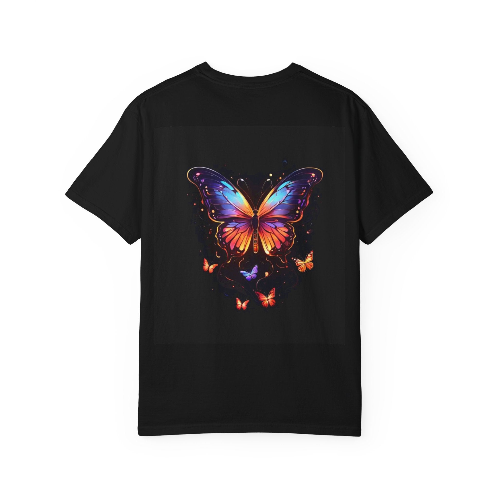 Butterfly Glow Graphic T‑Shirt — Colorful Monarch Design