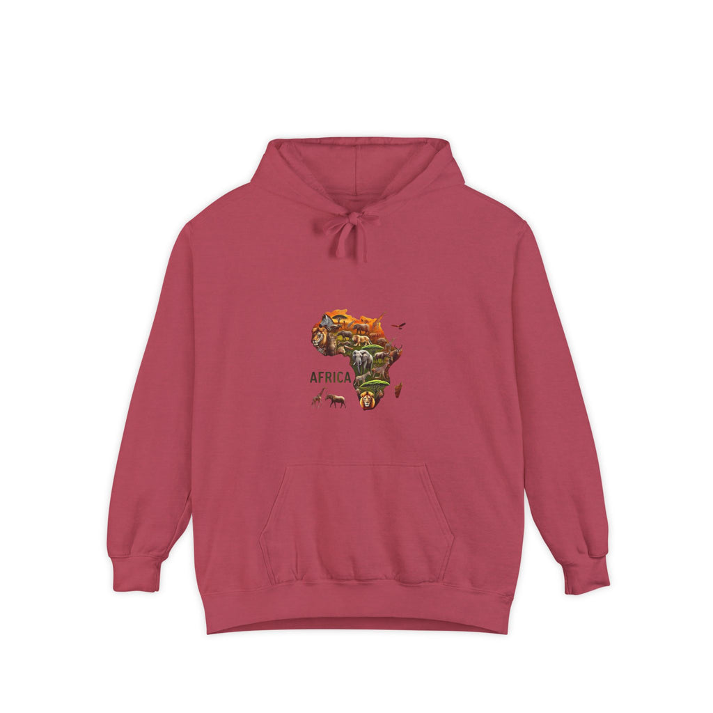 Africa Wildlife Map Hoodie — Safari Animal Graphic Pullover