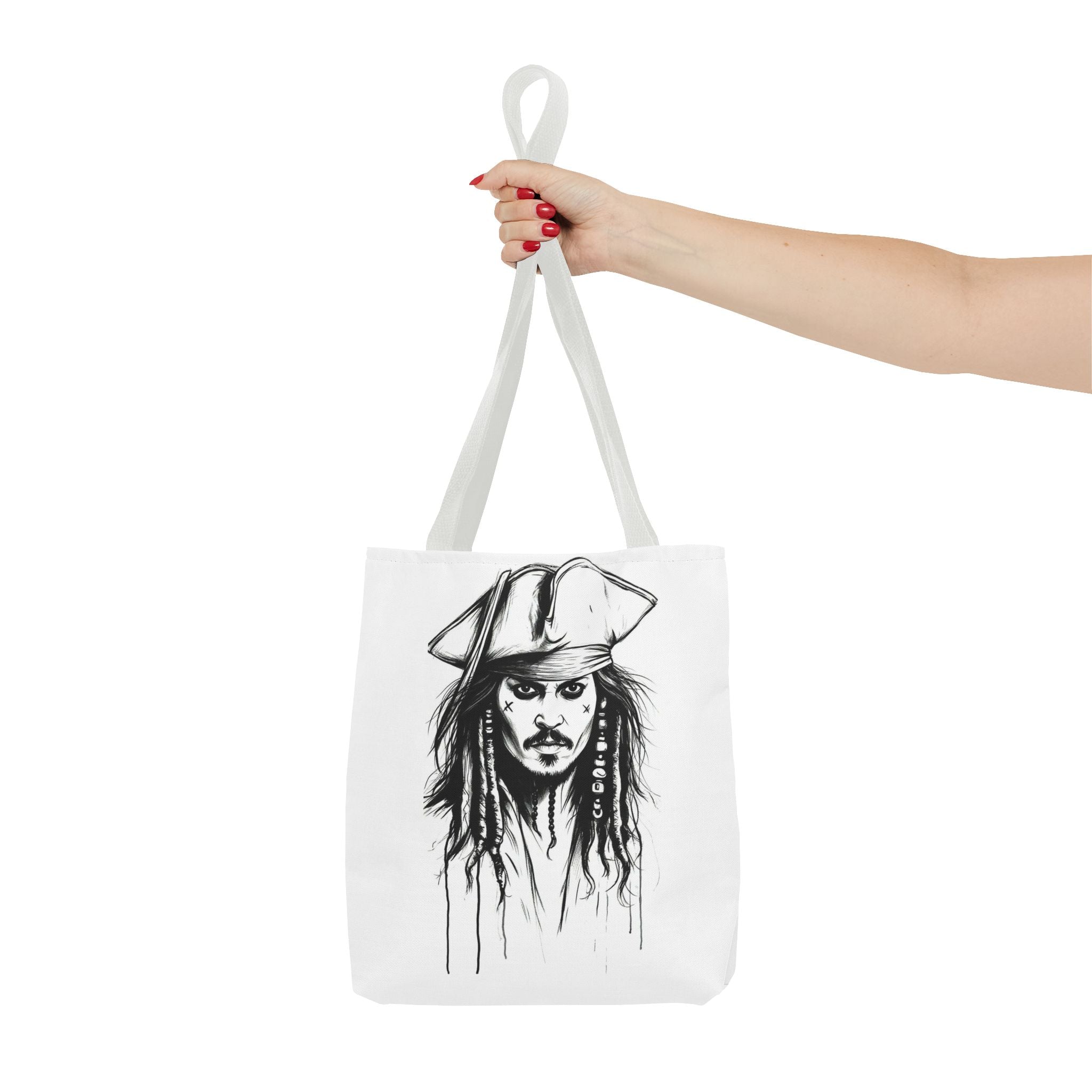 Artistic Pirate Skull Tote Bag — Gothic Sketch Tote for Fans