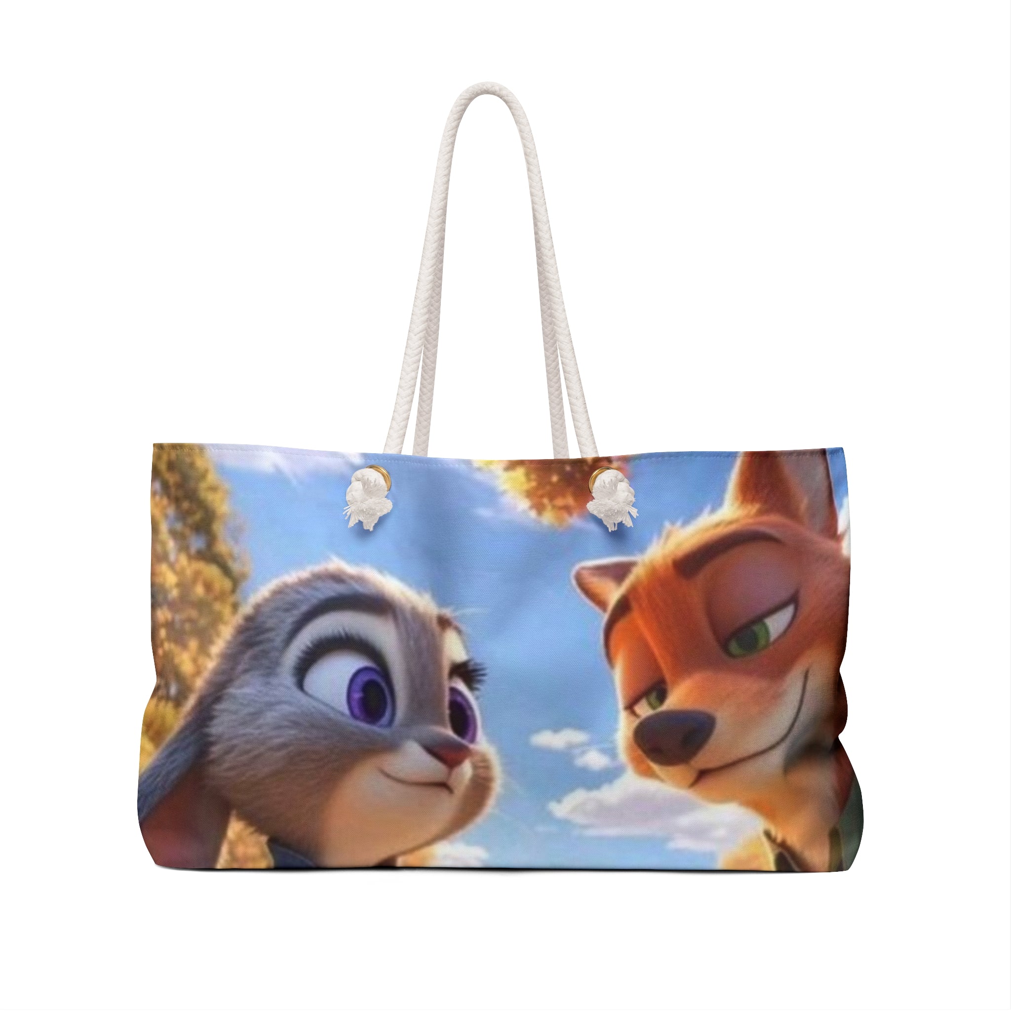Animated Fox & Bunny Weekender Bag — Cute Travel Tote for Kids & Fans