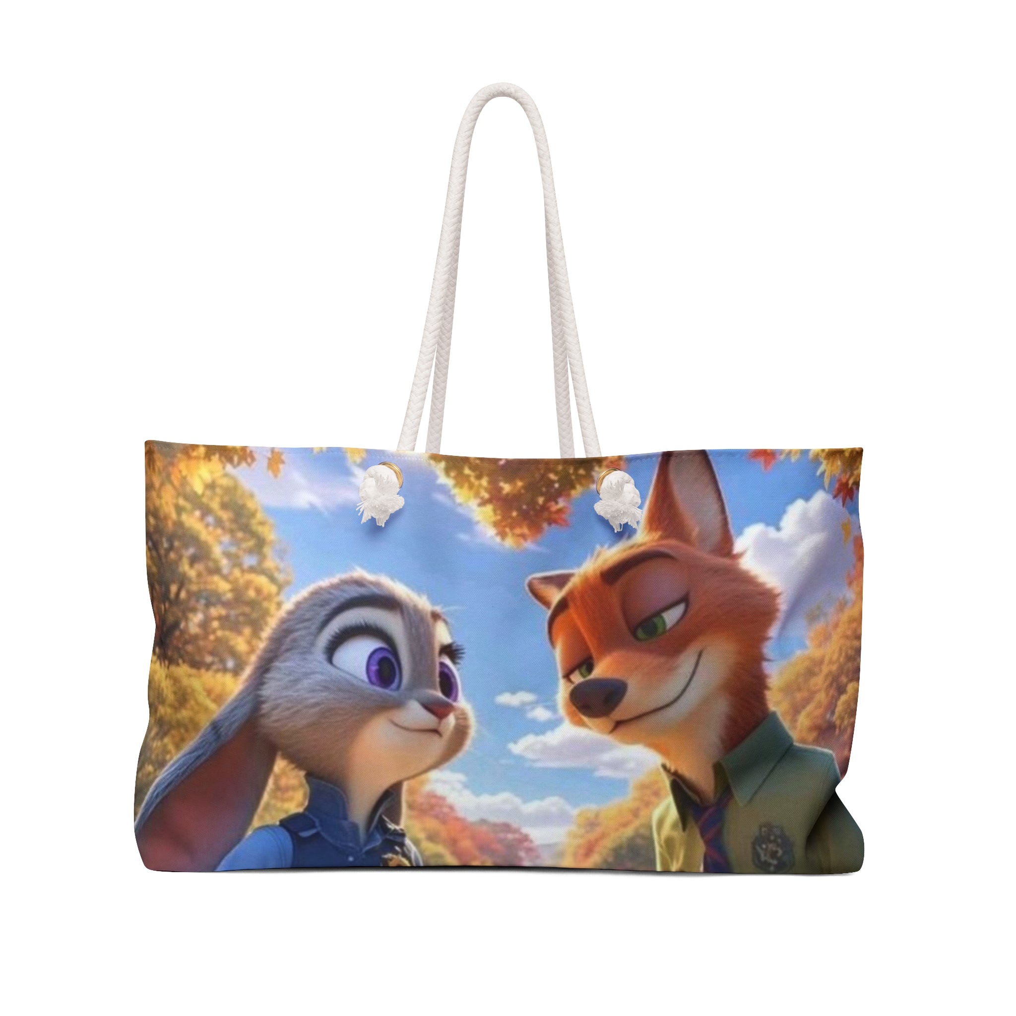 Animated Fox & Bunny Weekender Bag — Cute Travel Tote for Kids & Fans