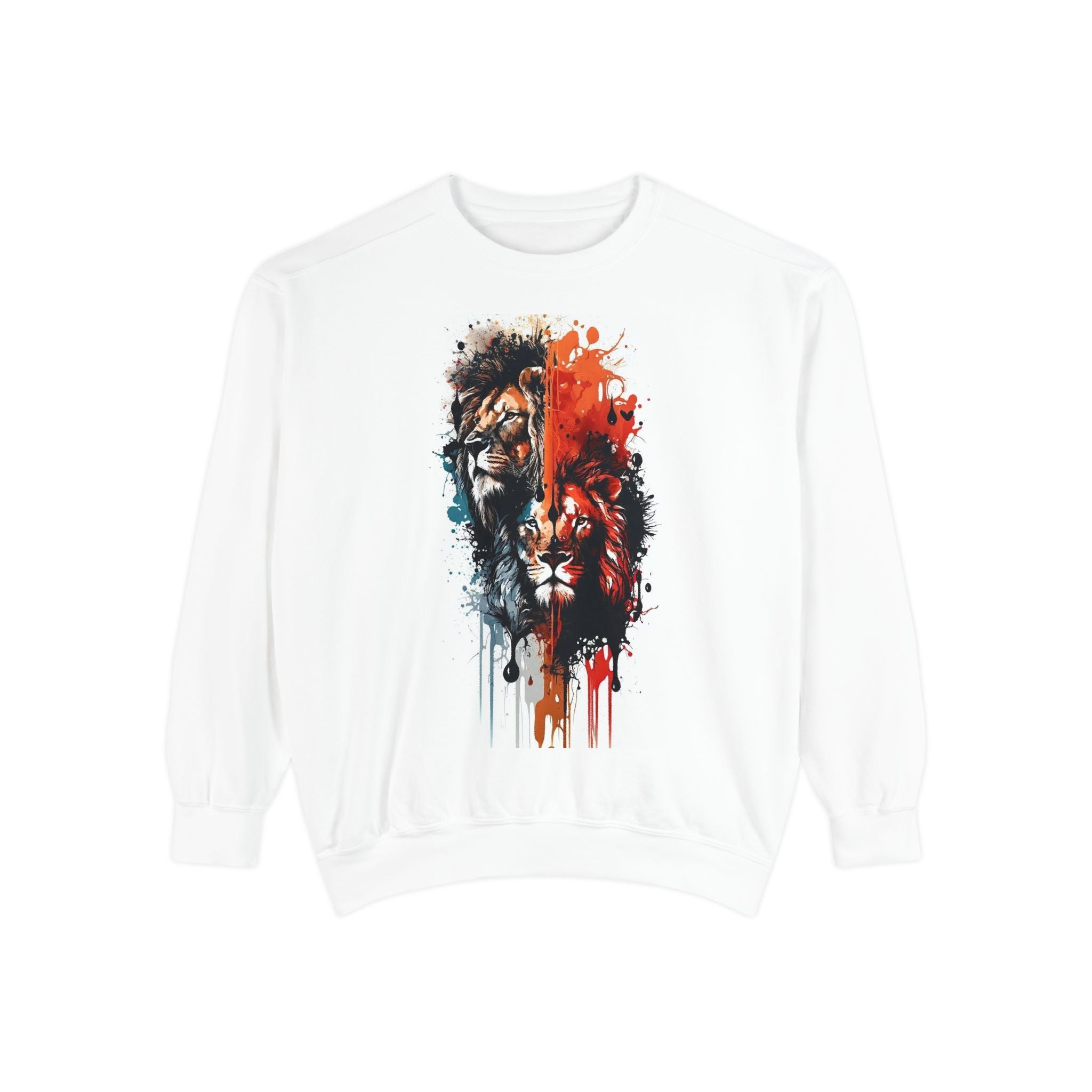 Christian Lion Cross Sweatshirt — Jesus Cross Graphic Pullover
