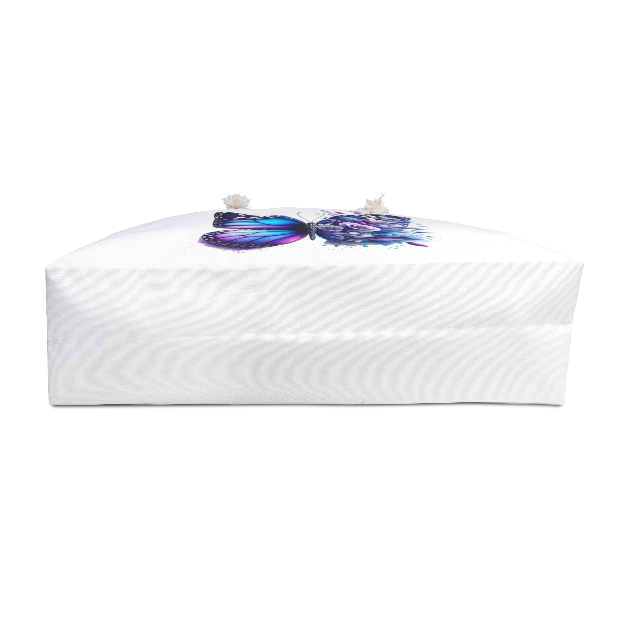 Butterfly & Snow Leopard Weekender Bag — Floral Blue Purple Travel Tote