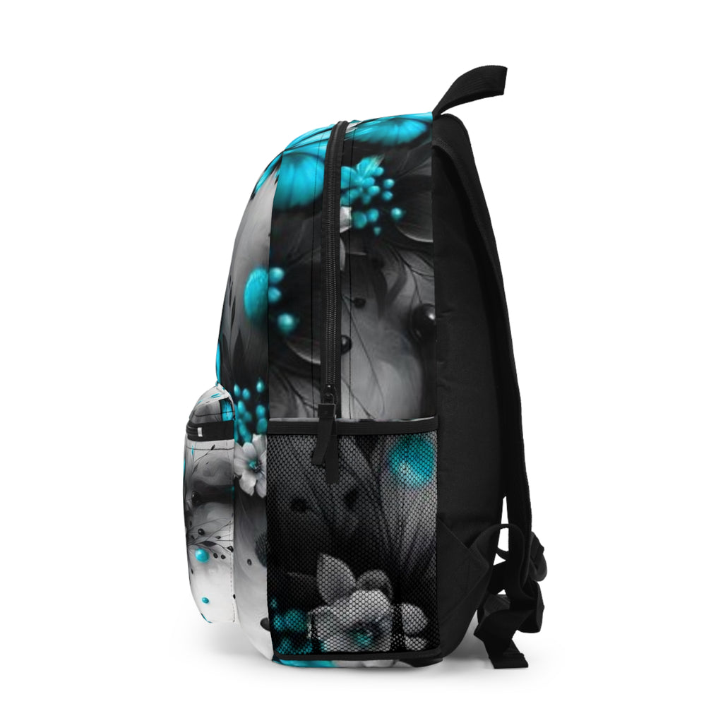 Blue Butterfly Floral Backpack – Turquoise Butterfly School & Travel Bag