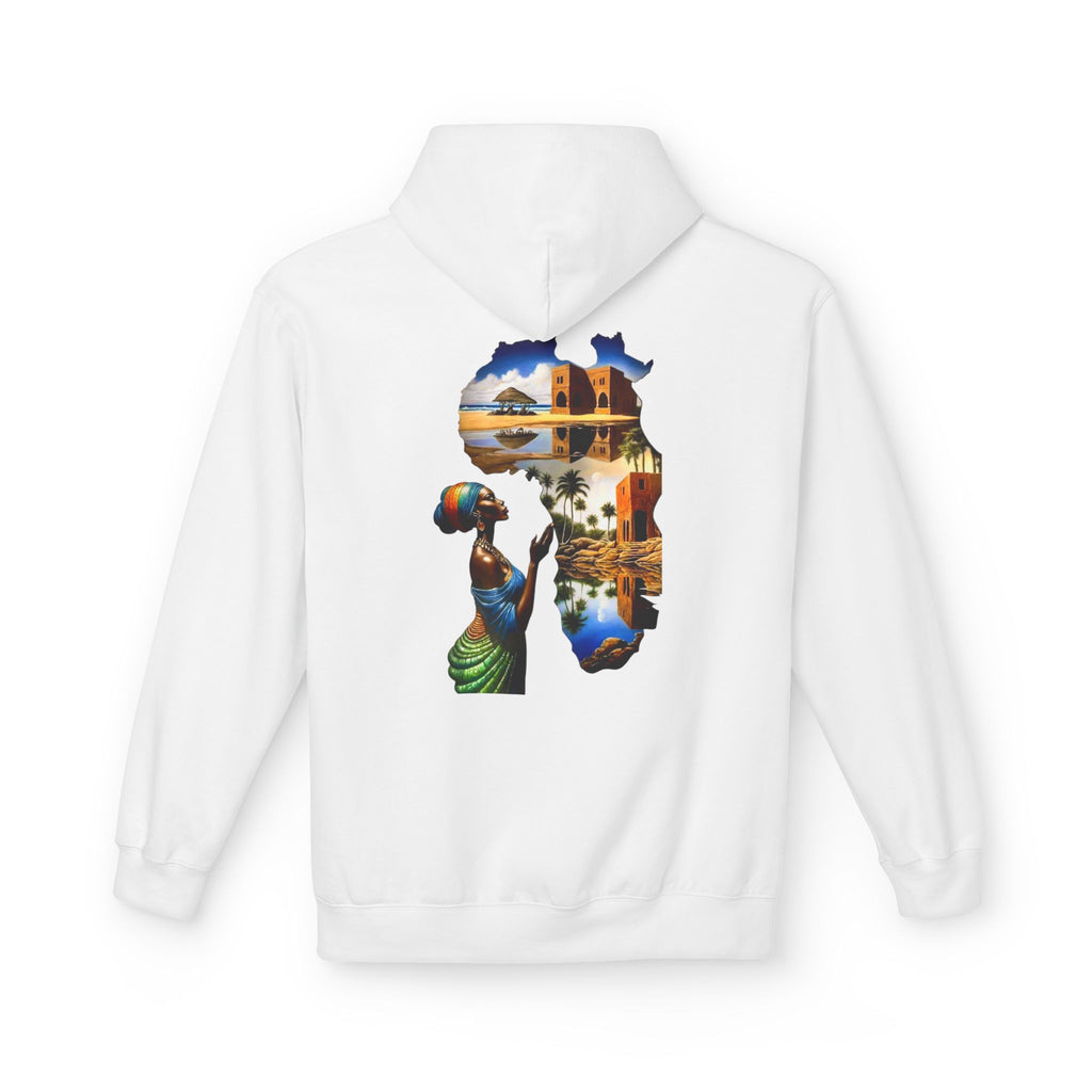 African Silhouette Hoodie — Colorful Safari & Village Landscape Design