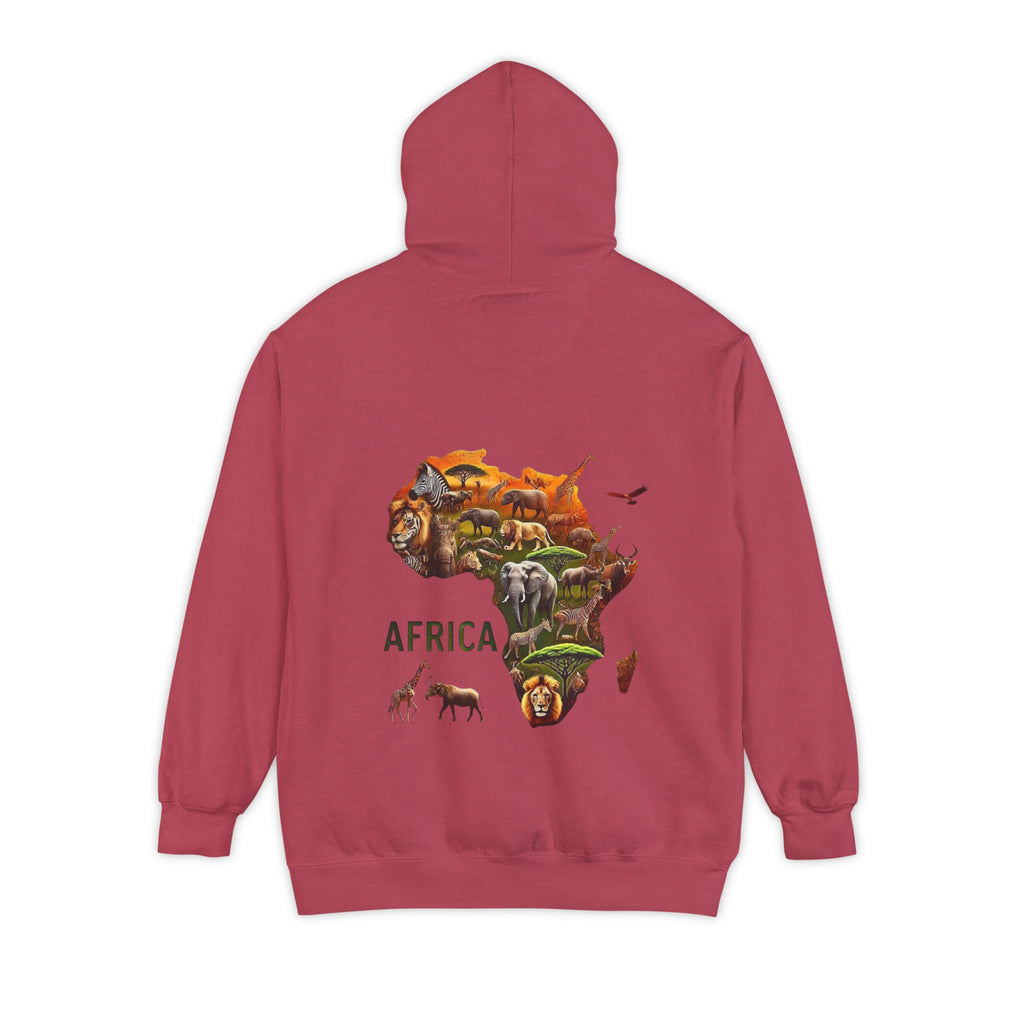 Africa Wildlife Map Hoodie — Safari Animal Graphic Pullover