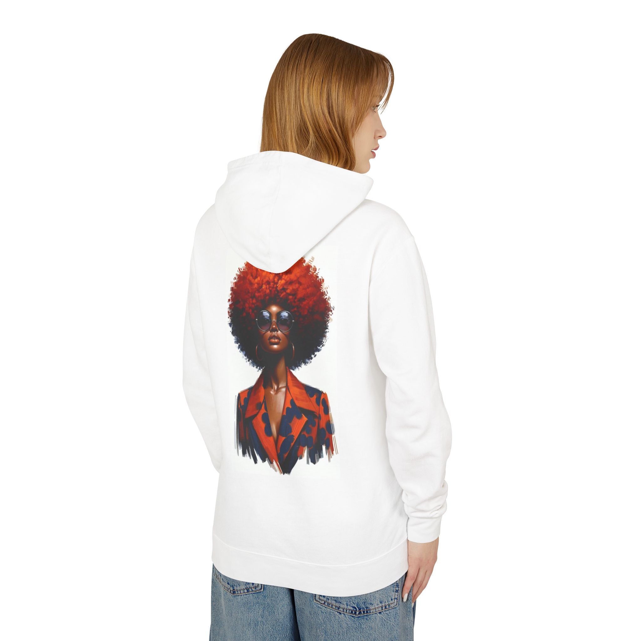 Afro Retro Portrait Hoodie — Vintage 70s Vibe Sweatshirt