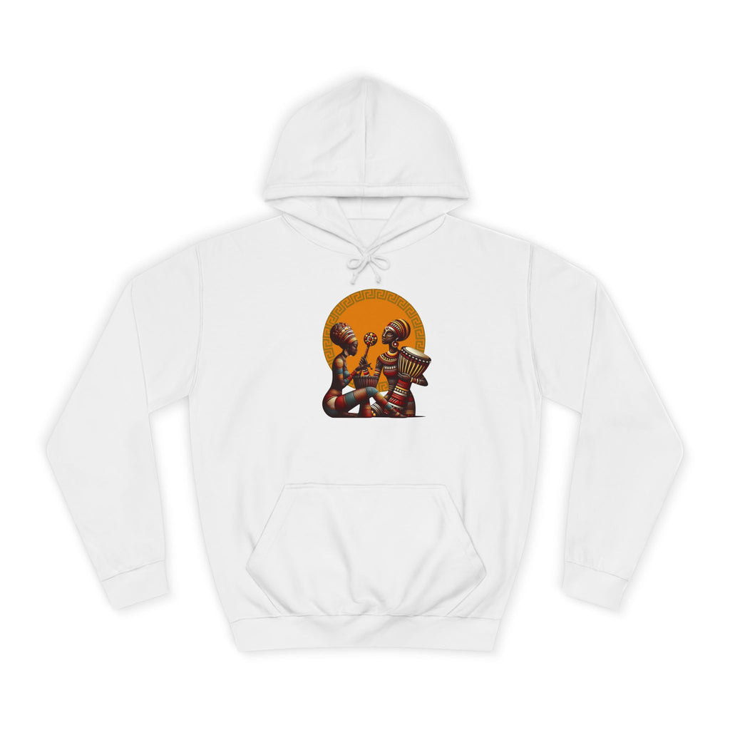 African Drum Circle Hoodie — Vibrant Sunset Afrobeat Graphic Hoodie
