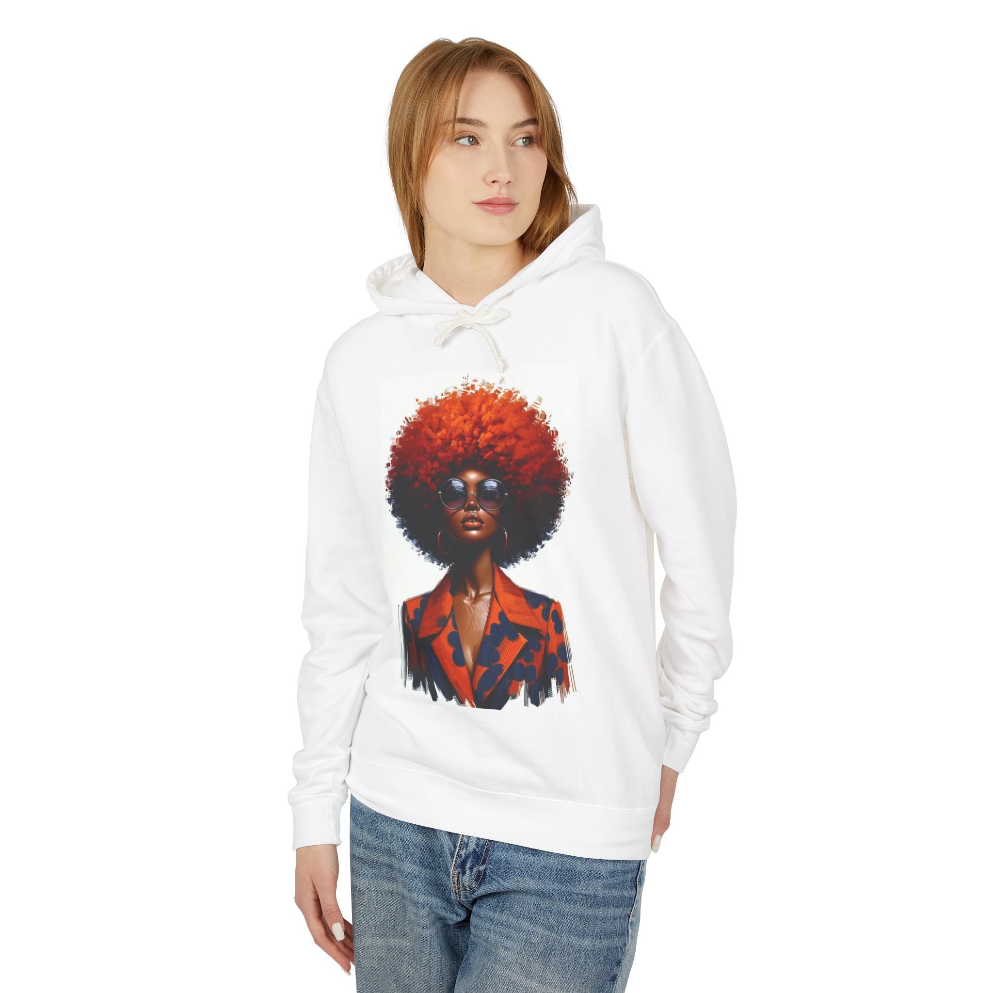 Afro Retro Portrait Hoodie — Vintage 70s Vibe Sweatshirt