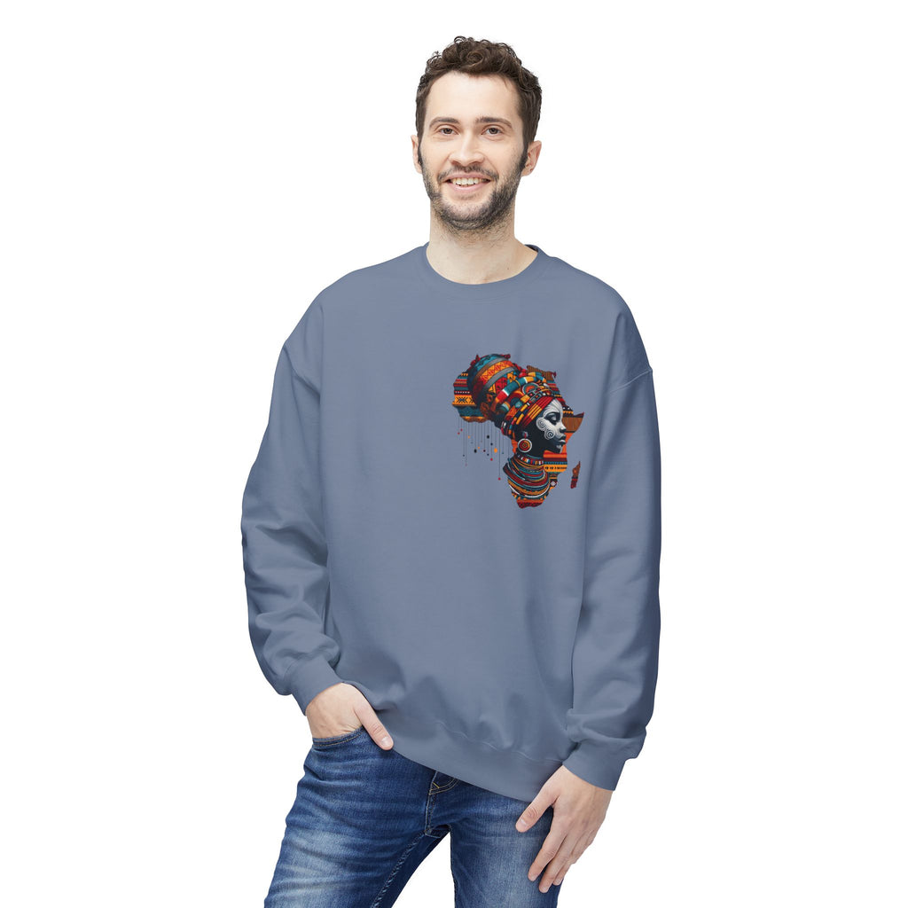 Africa Headwrap Sweatshirt — Afrocentric Tribal Art Crewneck